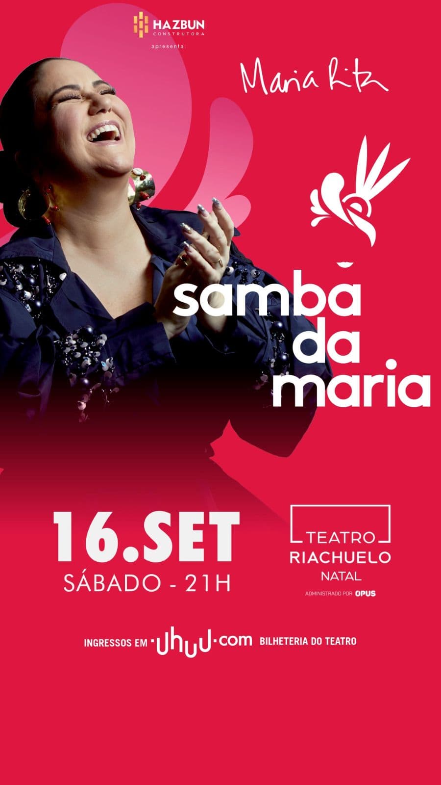 Natal terá apresentação do "Samba da Maria Rita" no dia 16 de setembro