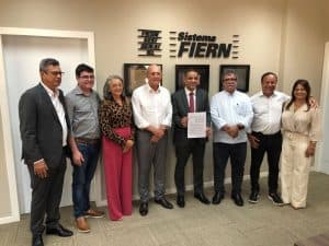 Presidente da FECAM, Wolney França, firma acordo técnico com a Federação das Indústrias para ações junto às Câmaras Municipais