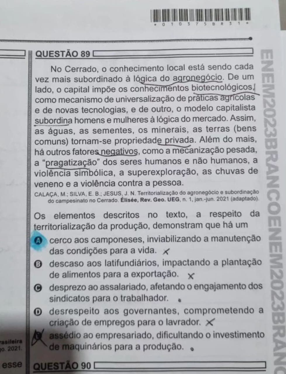 Frente Parlamentar da Agropecuária critica questão do Enem sobre agronegócio e cobra posição do Governo Federal