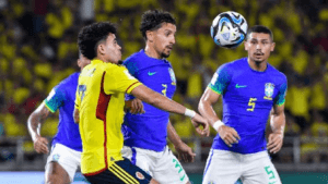 Brasil vê Vinicius Jr. se machucar, sofre virada ‘relâmpago' contra a Colômbia e despenca na tabela das eliminatórias