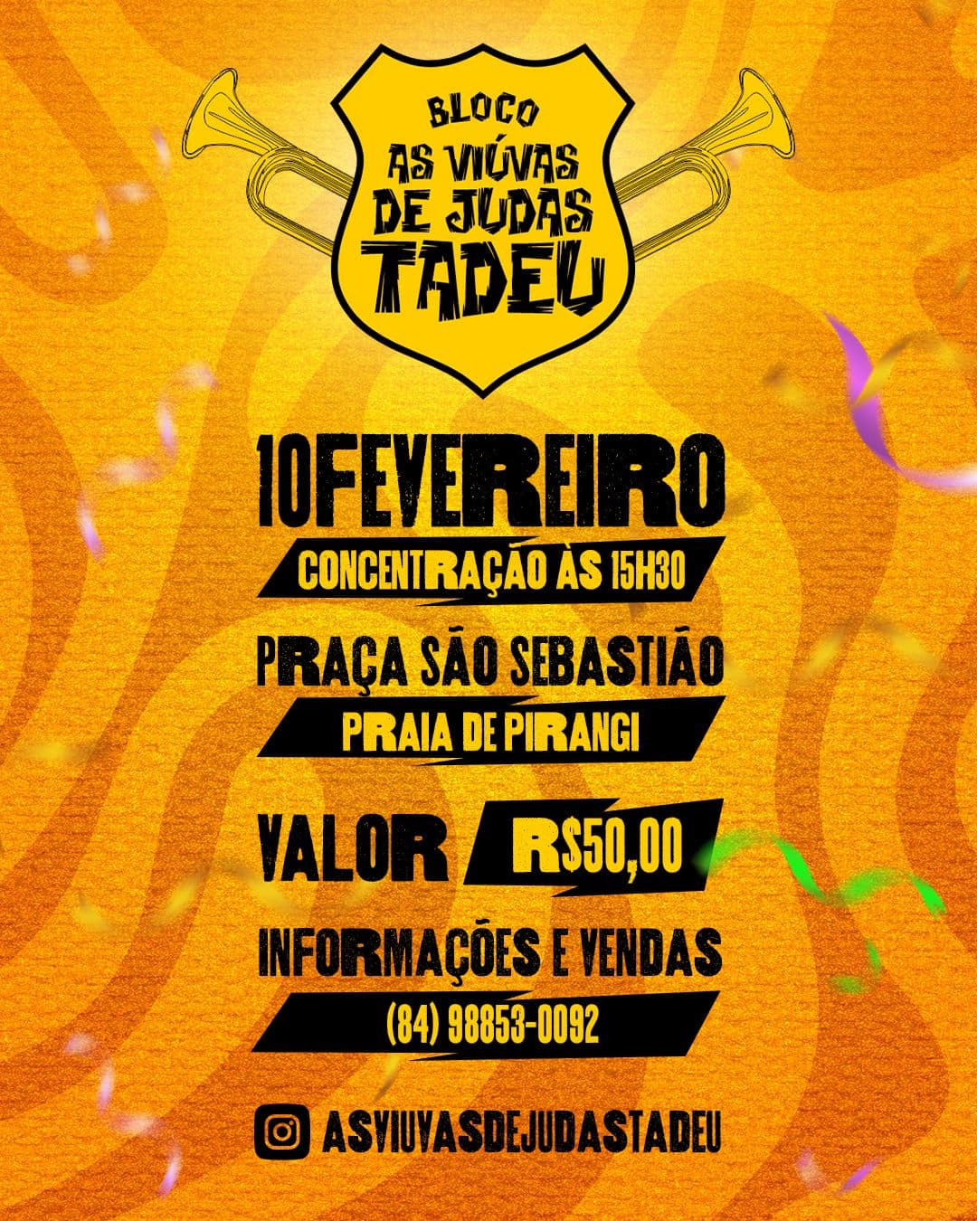 Bloco ‘As Viúvas de Judas Tadeu' volta com tudo em 2024 e promete agitar Pirangi no sábado de Carnaval
