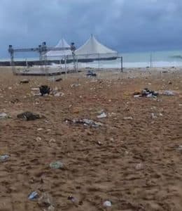 Organizador de festa na praia de Miami, em Natal, será autuado por lixo deixado no local