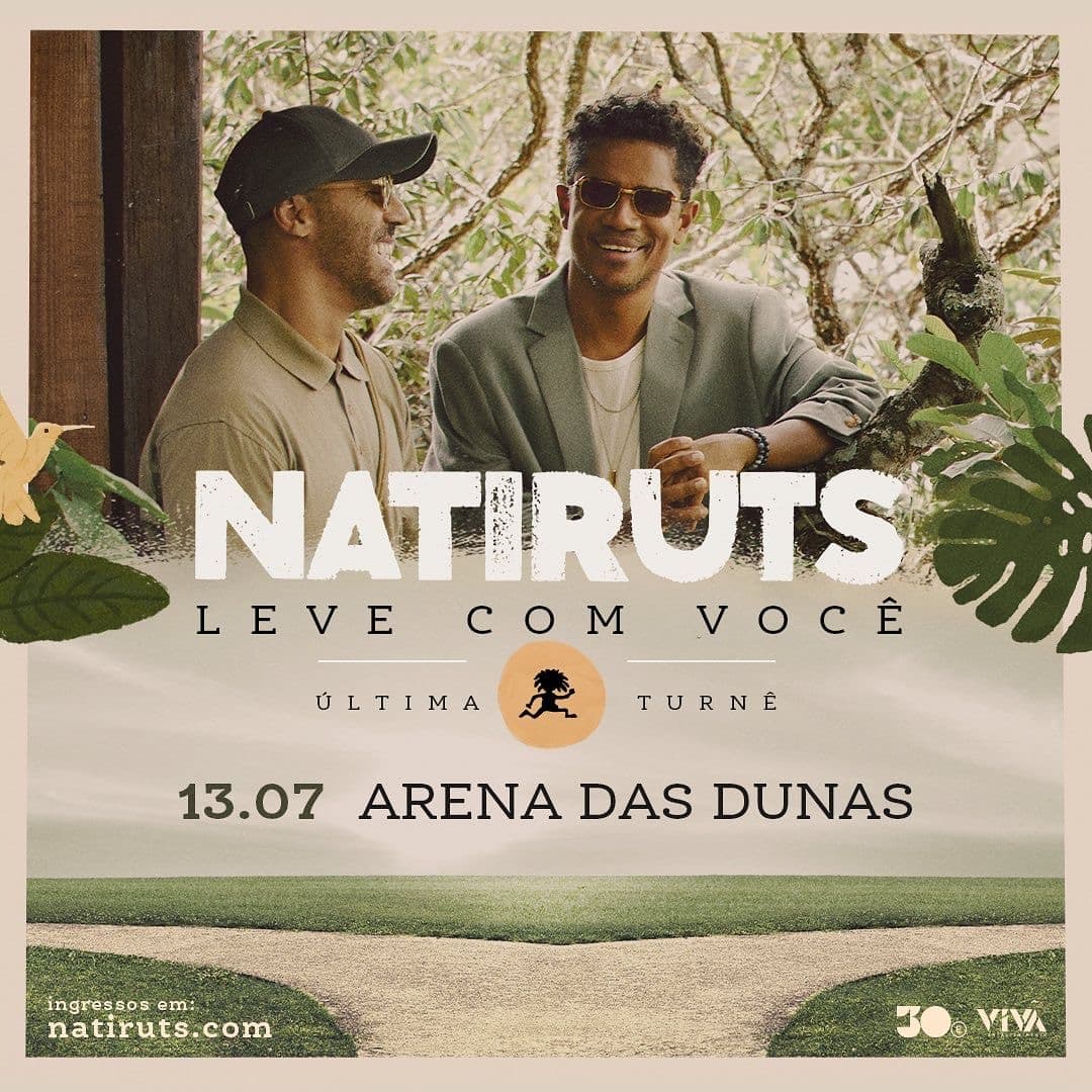 Despedida do Natiruts em Natal tem ingressos à venda na loja Jorge Bischoff do Natal Shopping