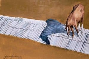 Quadro do cavalo "Caramelo" é leiloado por 130 mil reais para ajudar RS