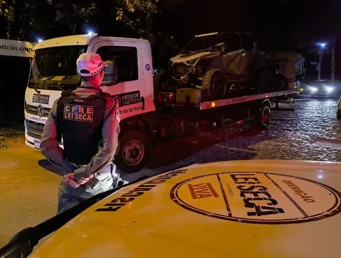Operação Lei Seca autua 59 motoristas por recusa ao teste do bafômetro em Pipa
