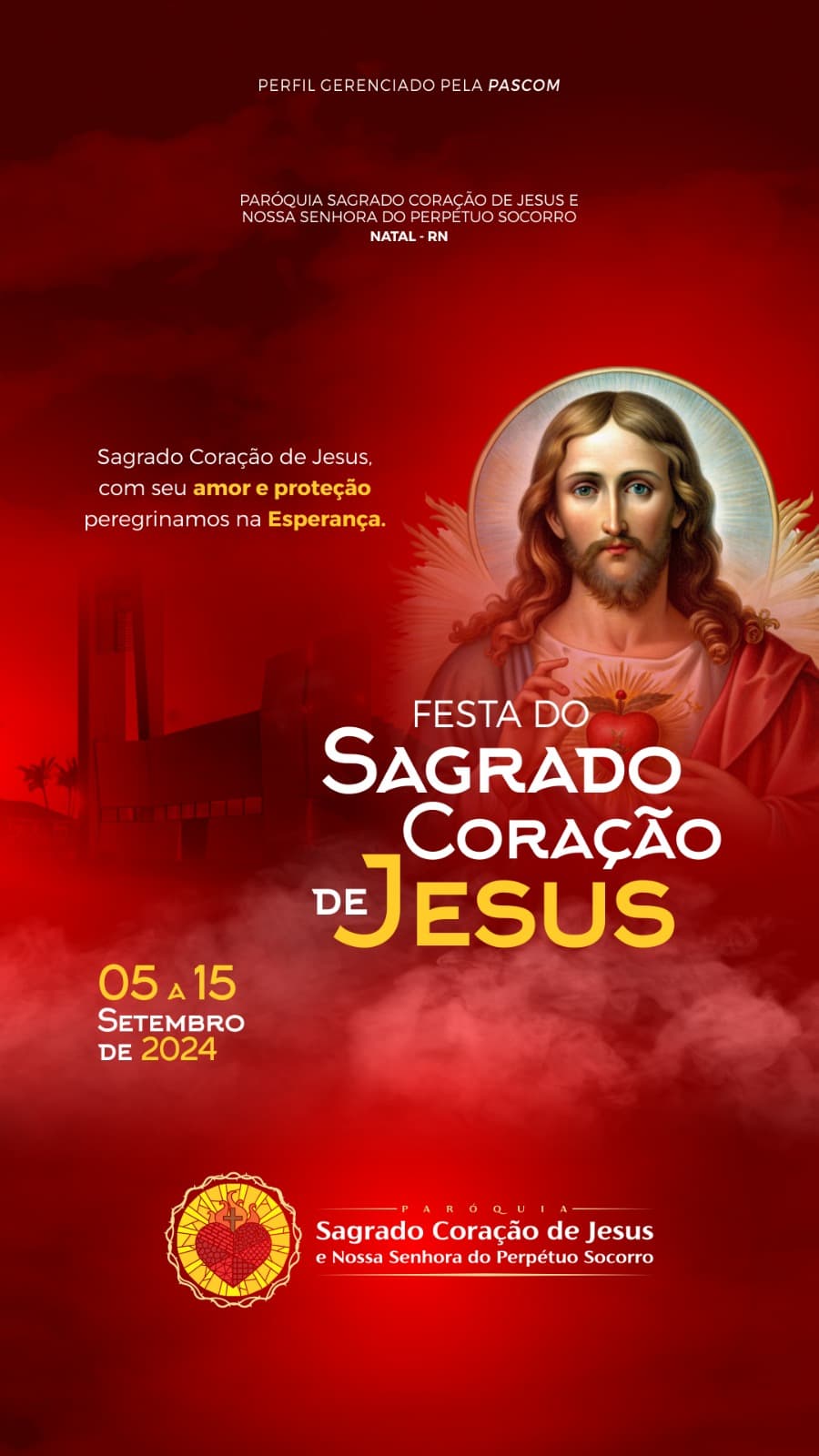 Paróquia do bairro de Morro Branco, celebra os festejos ao Sagrado Coração de Jesus do dia 5 ao dia 15 de setembro