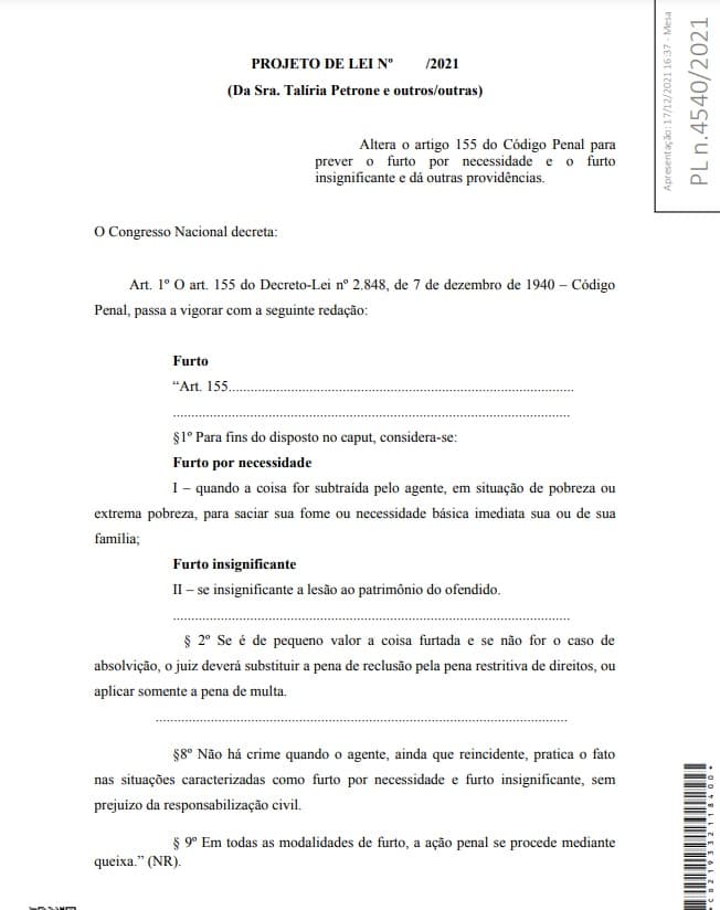 FURTO POR NECESSIDADE: Natália Bonavides quer ser prefeita de uma cidade aterrorizada pelo crime, mas é coautora de projeto que ameniza o furto