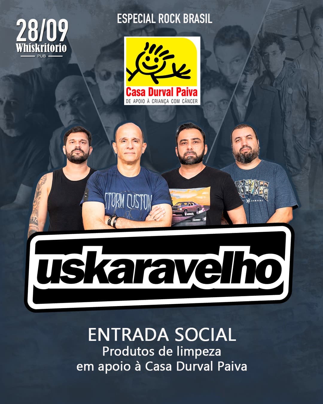 Banda Uskaravelho apresenta "Especial Rock Brasil" no Whiskritório Pub