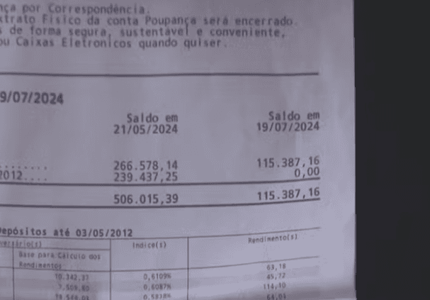 Casal perde mais de R$ 500 mil depositados na poupança