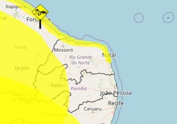 Inmet alerta para baixa umidade e ventos costeiros no RN; veja cidades atingidas