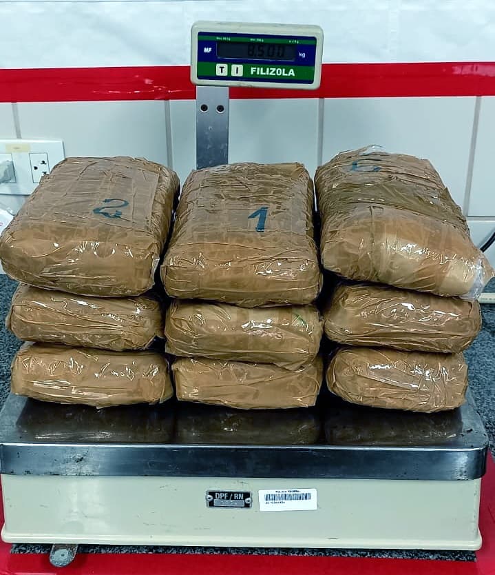Polícia Federal prende homem com 8,5 Kg de maconha no Aeroporto de Natal