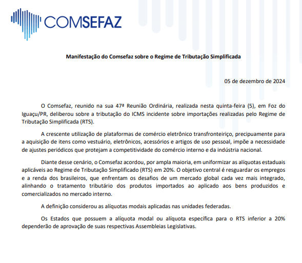 Em acordo federativo, Estados alteram alíquota sobre importados
