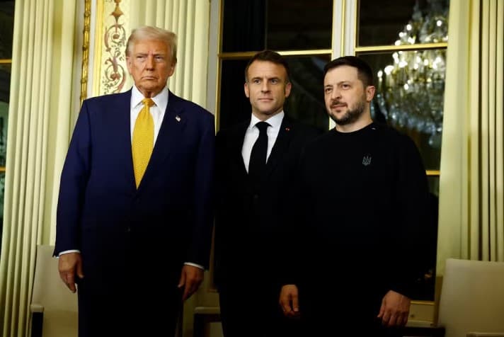Zelensky diz que teve reunião ‘boa e produtiva' com Trump e Macron em Paris