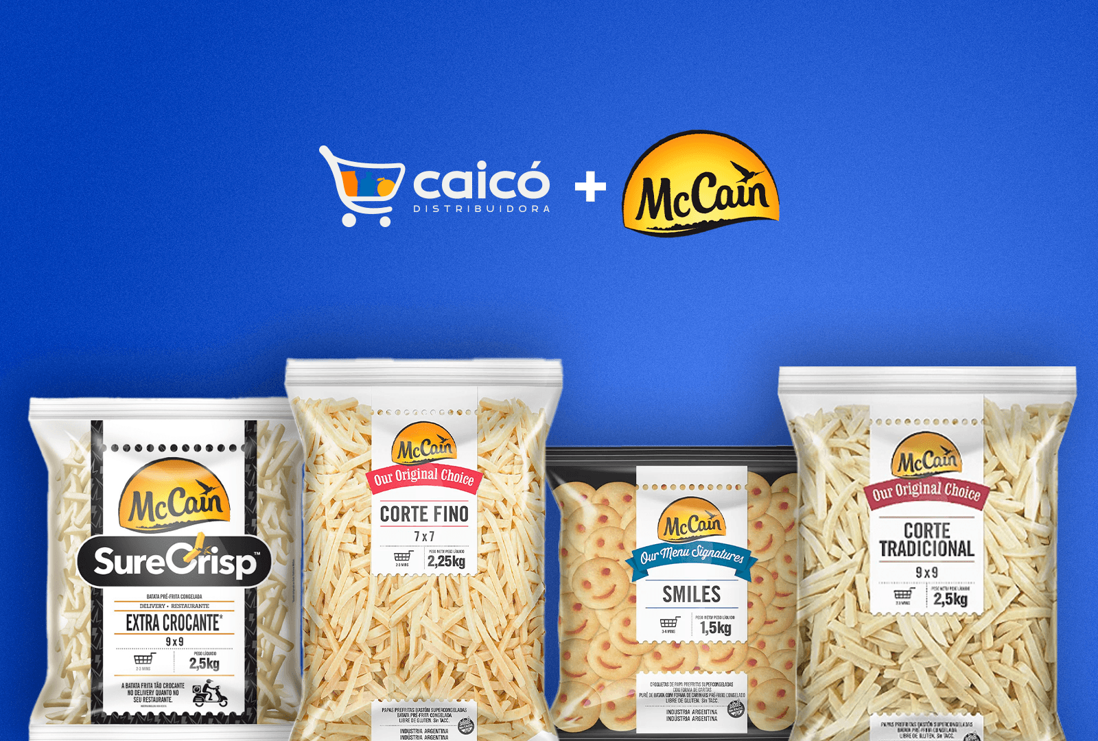 Caicó Distribuidora é a distribuidora exclusiva da McCain, maior empresa de batatas pré-fritas do mundo
