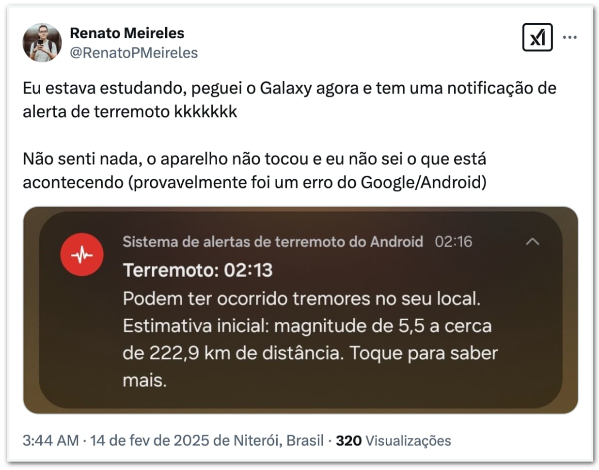 Google pede desculpas por alerta falso de terremoto no Brasil