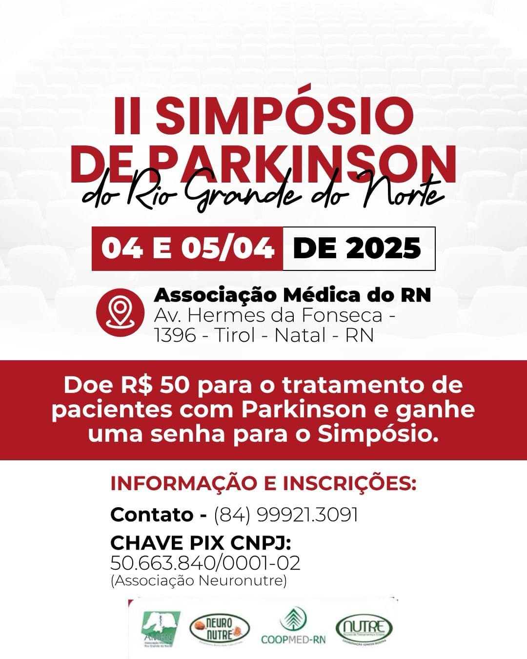 Estão abertas as inscrições para o II Simpósio de Parkinson