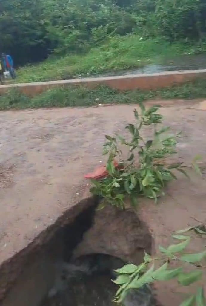 VÍDEO: Cratera se abre e ameaça desabamento da Ponte do Vigário em Macaíba