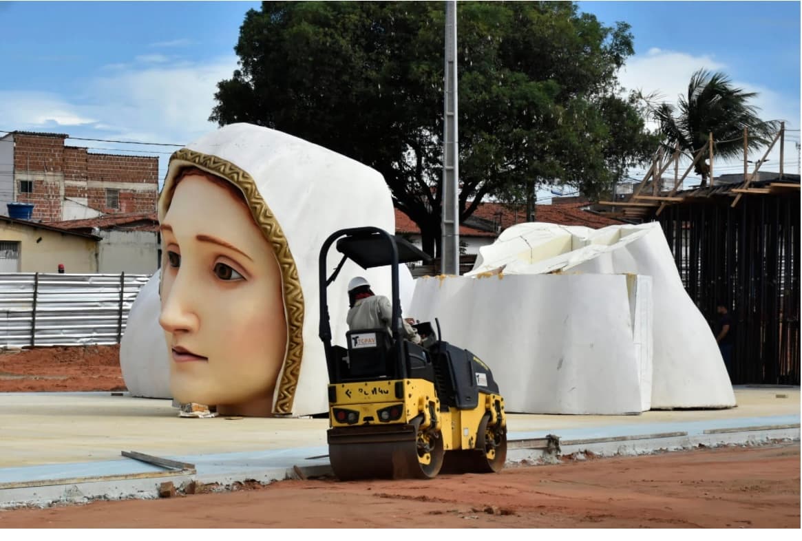 Montagem da estátua de Nossa Senhora de Fátima deve ser concluída até maio
