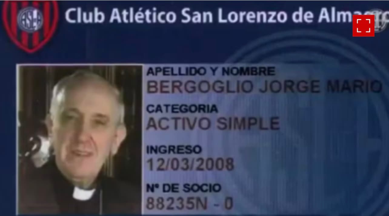 Idade e horário da morte do papa coincidem com registro dele no San Lorenzo