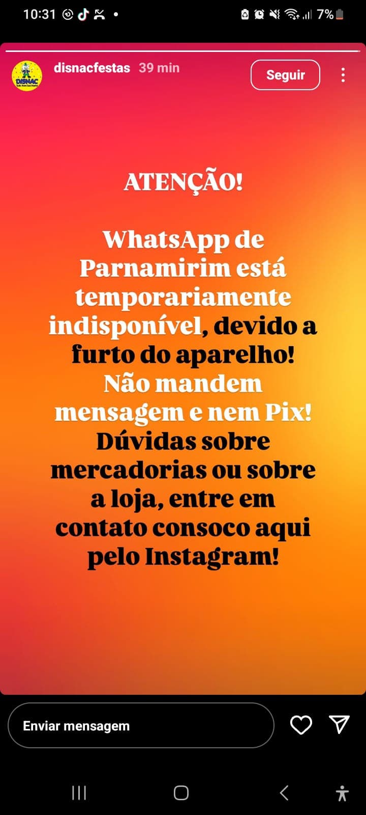 VÍDEO: Homem é flagrado furtando celular em loja de Parnamirim