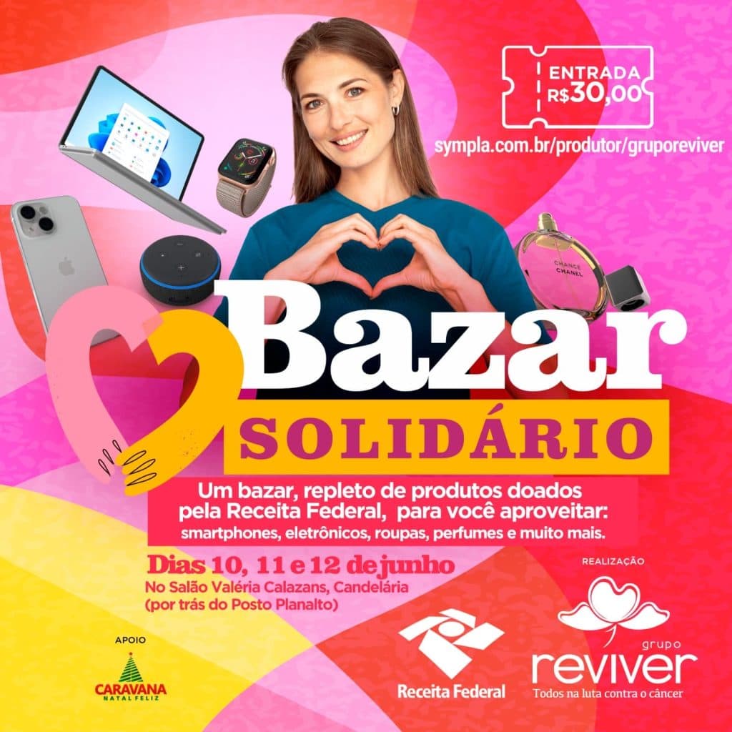 Grupo Reviver promove bazar solidário com produtos doados pela Receita Federal