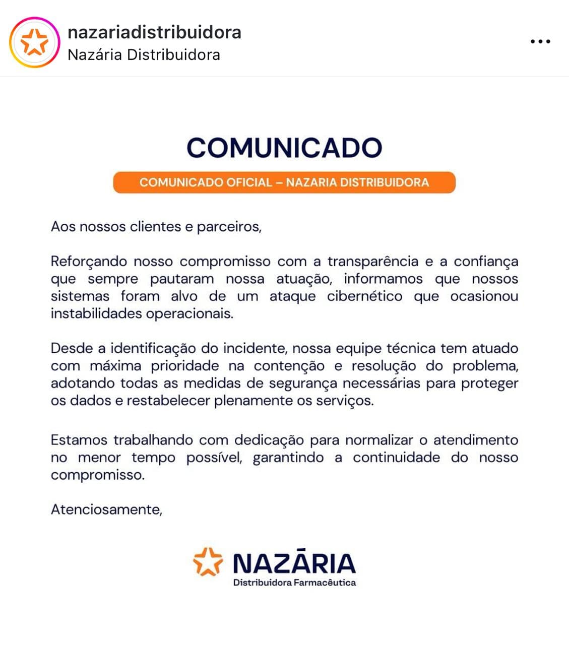 Ataque hacker as Drogarias Globo e a Distribuidora Nazaria do Grupo Jorge Batista
