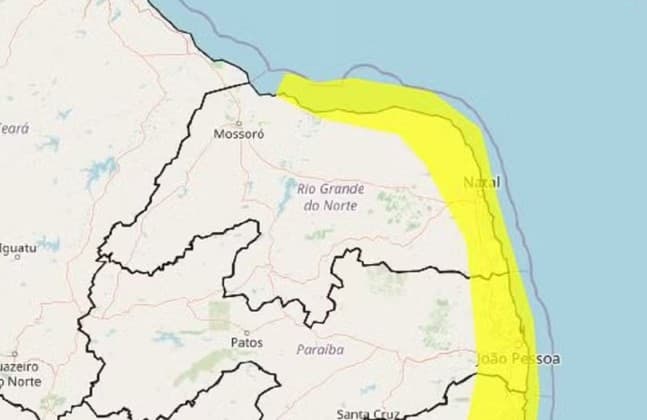 Inmet amplia até sábado (21) alerta de chuvas para 43 cidades do RN; veja lista