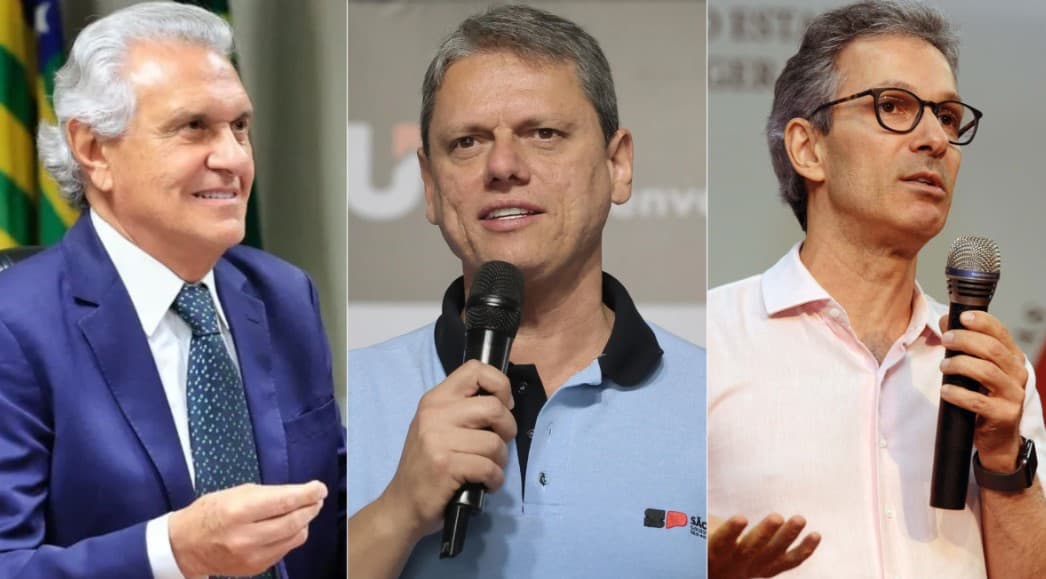 Saímos no 1° turno, nos apoiamos no 2º, diz Caiado com Tarcísio e Zema