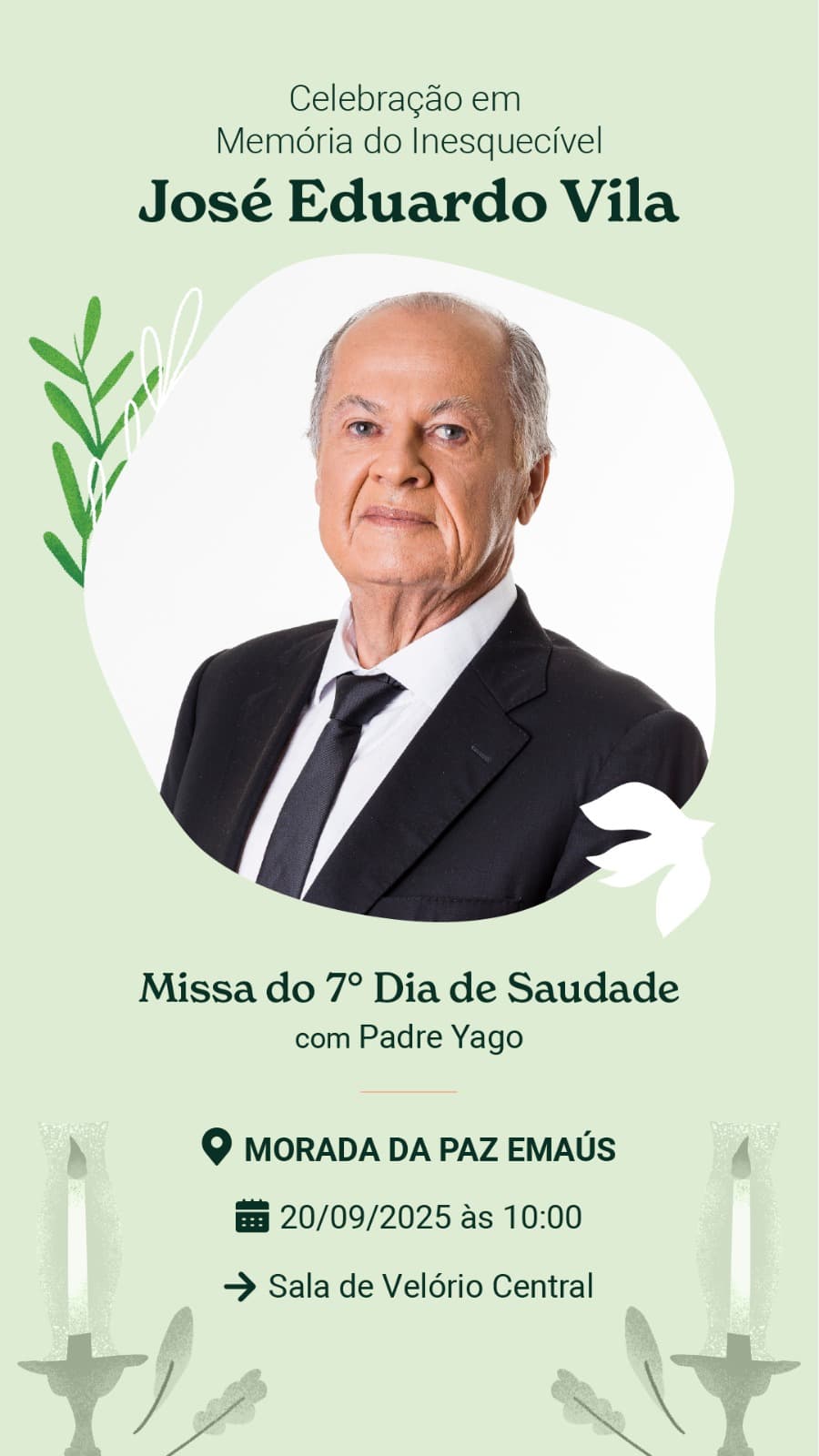 Missa de sétimo dia em memória de José Eduardo Vila acontece no sábado (20)