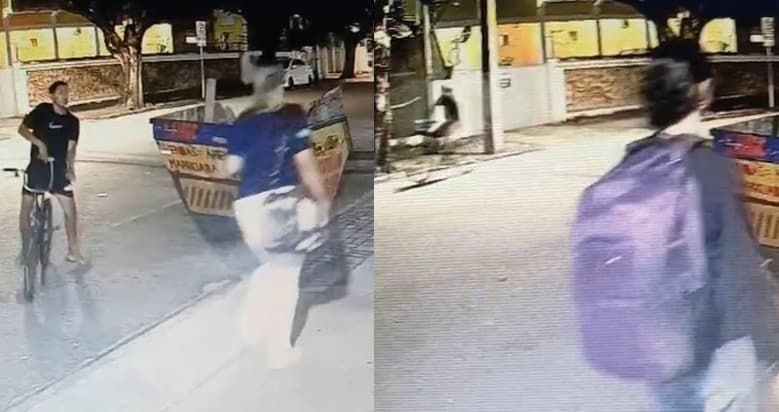 VÍDEOS: Assaltantes em bicicletas praticam crimes em dias seguidos no mesmo local na rua Jundiaí, próximo à Câmara Municipal de Natal