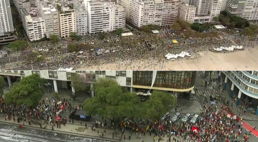 FOTOS: Ato da direita reúne mais público que o da esquerda no Rio de Janeiro