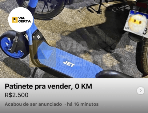 FOTO: Natalense tenta vender patinete no Facebook por R$ 2.500