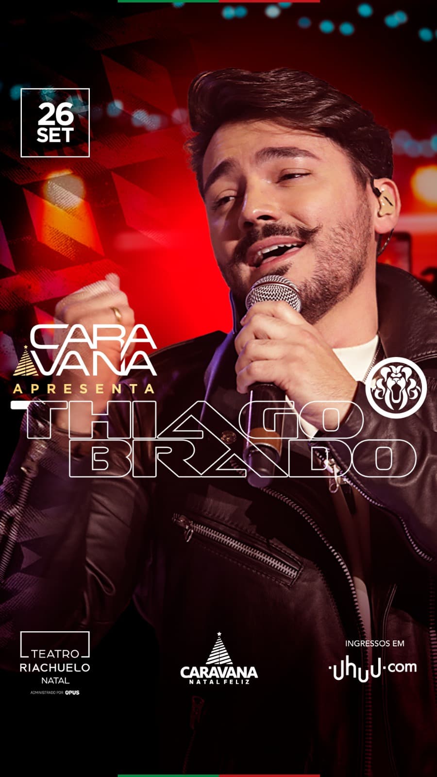 Thiago Brado se apresenta no Teatro Riachuelo em evento realizado pela Caravana Natal Feliz