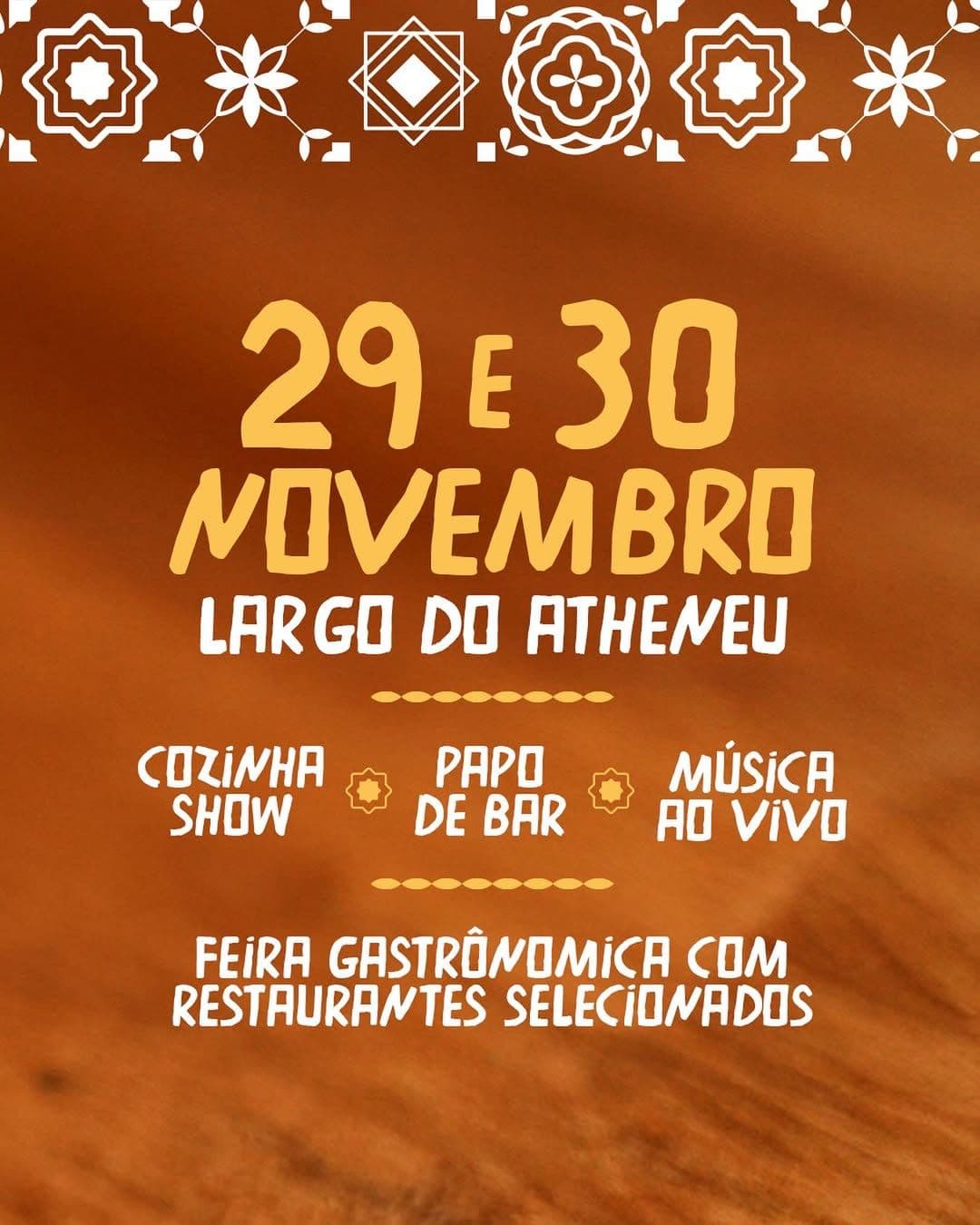 Sabores D'Praia celebra a gastronomia potiguar nos dias 29 e 30 de novembro no Largo do Atheneu