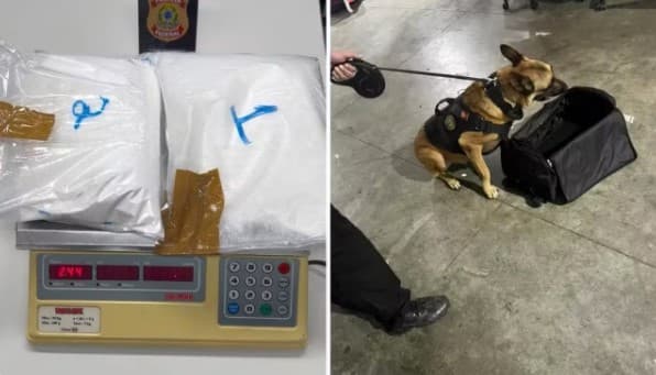 Alemão é preso em flagrante após PF encontrar 2,4 kg de cocaína em mala no Aeroporto de Natal
