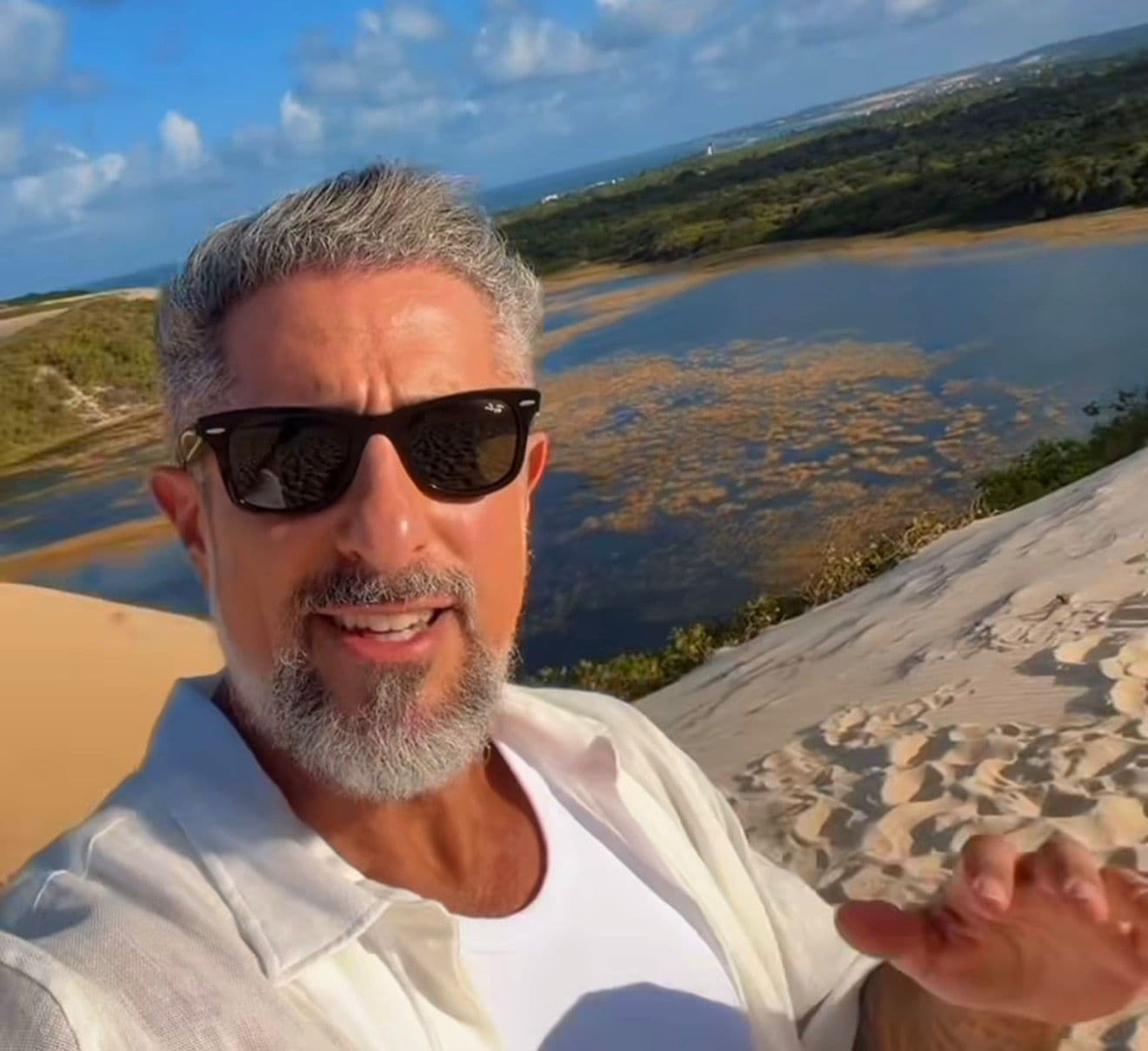 Marcos Mion grava quadro especial do Caldeirão em Genipabu e destaca belezas naturais de Extremoz