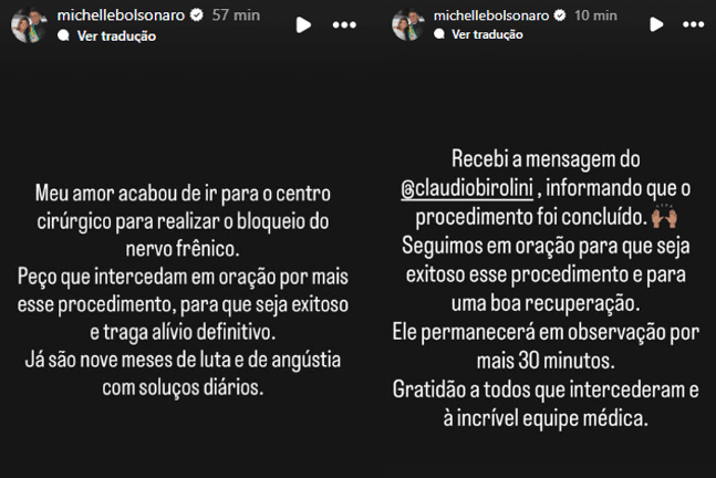 Jair Bolsonaro passa por cirurgia para tratar crises de soluço, diz Michelle