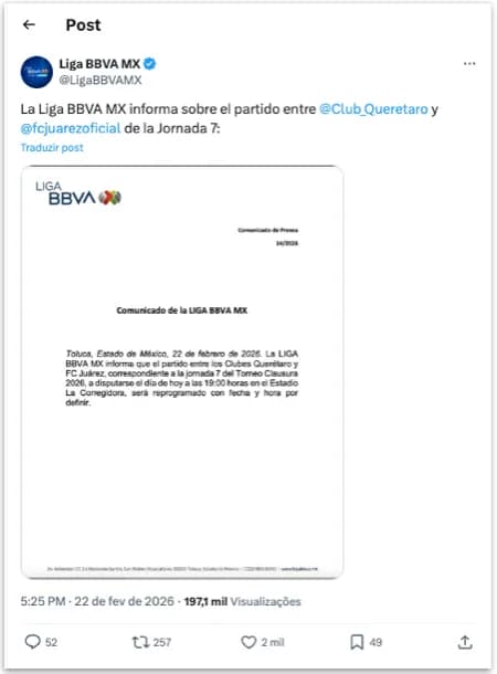 Liga mexicana suspende 4 jogos após a morte de chefe de cartel