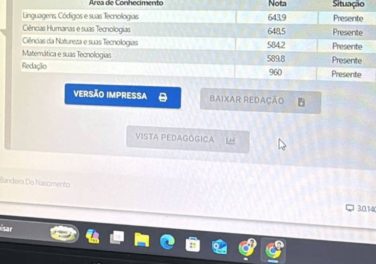 ENEM: Espelho da redação fica fora do ar após estudantes apontarem erro em notas divulgadas pelo MEC