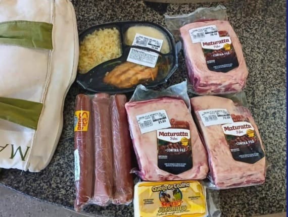 KIT CHURRASCO: Homem é flagrado furtando linguiça, contrafilé e queijo em Parnamirim