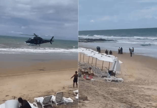 VÍDEO: Turista morre após afogamento na Via Costeira; filho é resgatado com vida