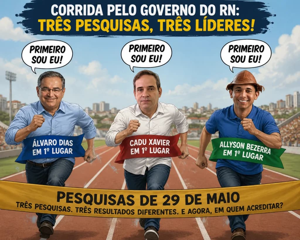 A LOUCURA DAS PESQUISAS: 3 levantamentos divulgados nesta sexta (29) mostram resultados completamente diferentes no RN