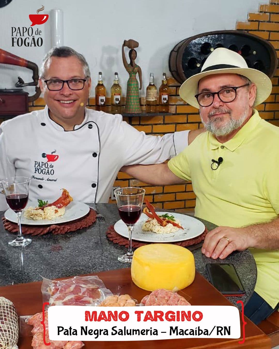 Presunto cru artesanal, risoto cremoso e muito sabor no Papo de Fogão