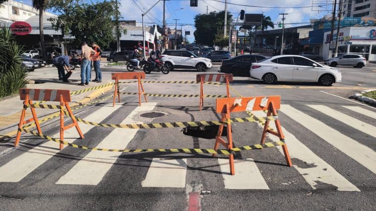 Trecho da Av. Prudente de Morais tem interdição parcial para obra de manutenção da Caern