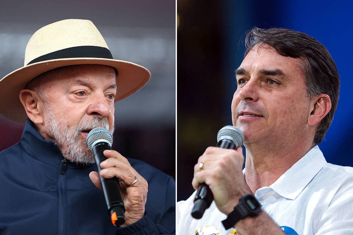 SE TÁ ASSIM NO DATAFOLHA, IMAGINEM: Lula e Flávio empatam tecnicamente no 2º turno com 47% e 45%