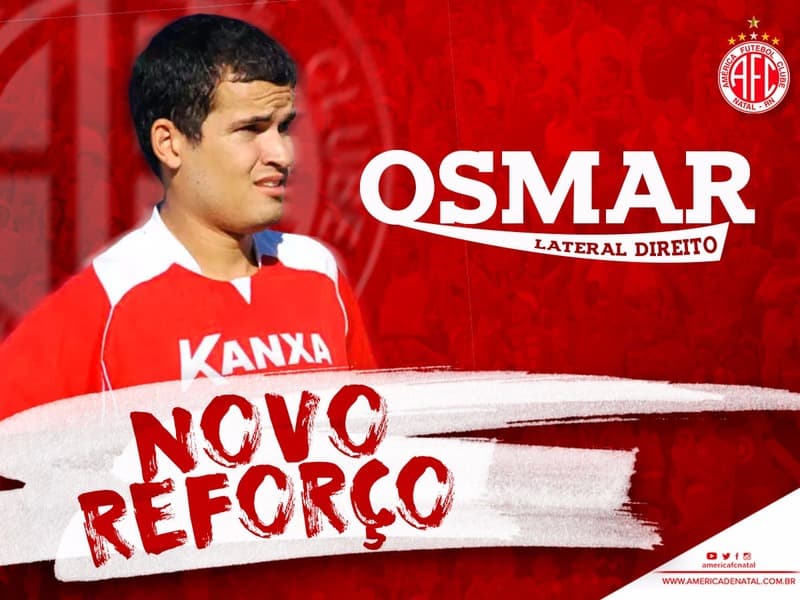 América anuncia lateral Osmar, campeão da Série D, e com passagem pelo alvirrubro em 2011