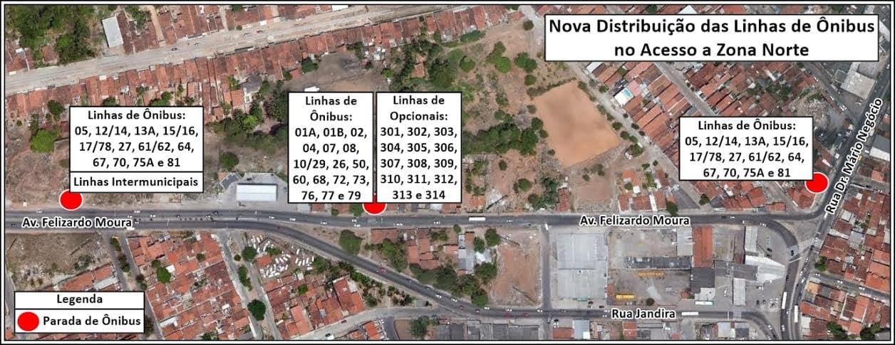UTILIDADE PÚBLICA: Paradas de ônibus no acesso à região Norte de Natal terão alteração a partir de domingo