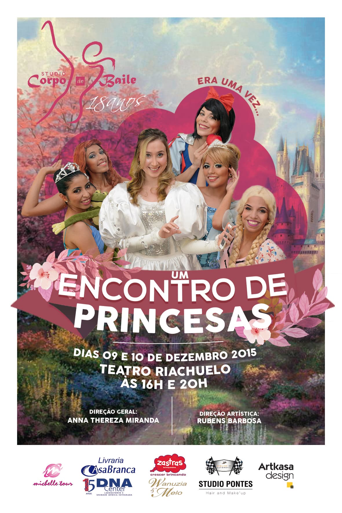 Studio Corpo de Baile apresenta espetáculo "Um Encontro de Princesas", quarta e quinta, no Teatro Riachuelo