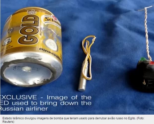 Estado Islâmico divulga foto que seria de bomba que derrubou avião russo