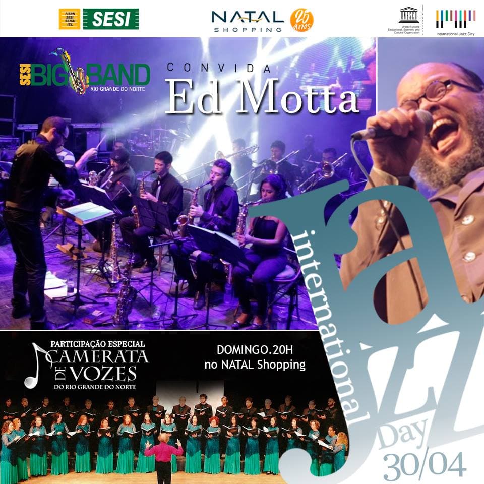 Domingo tem show gratuito da SESI BIG BAND e Ed Motta no Natal Shopping